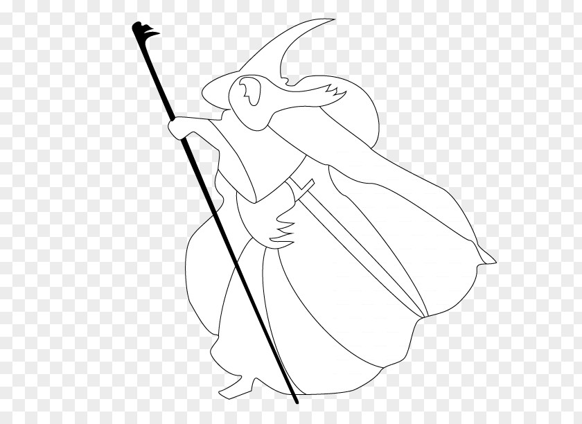 Gandalf Finger Line Art Drawing Sketch PNG