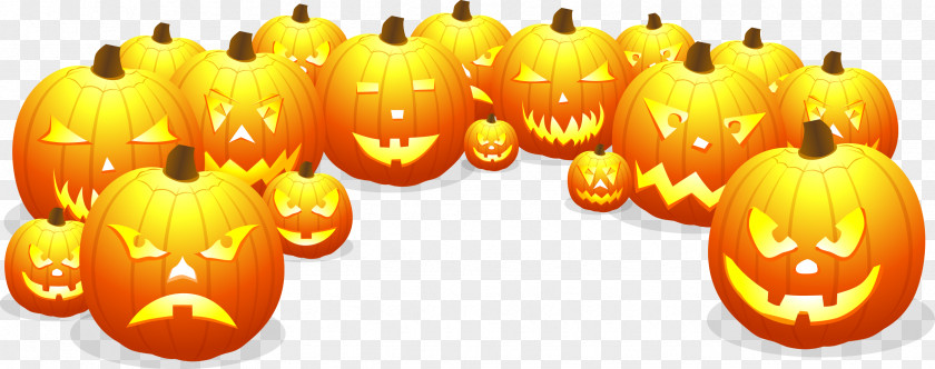 Halloween Pumpkin Face Lights Decoration Vector Jack-o-lantern Carving PNG