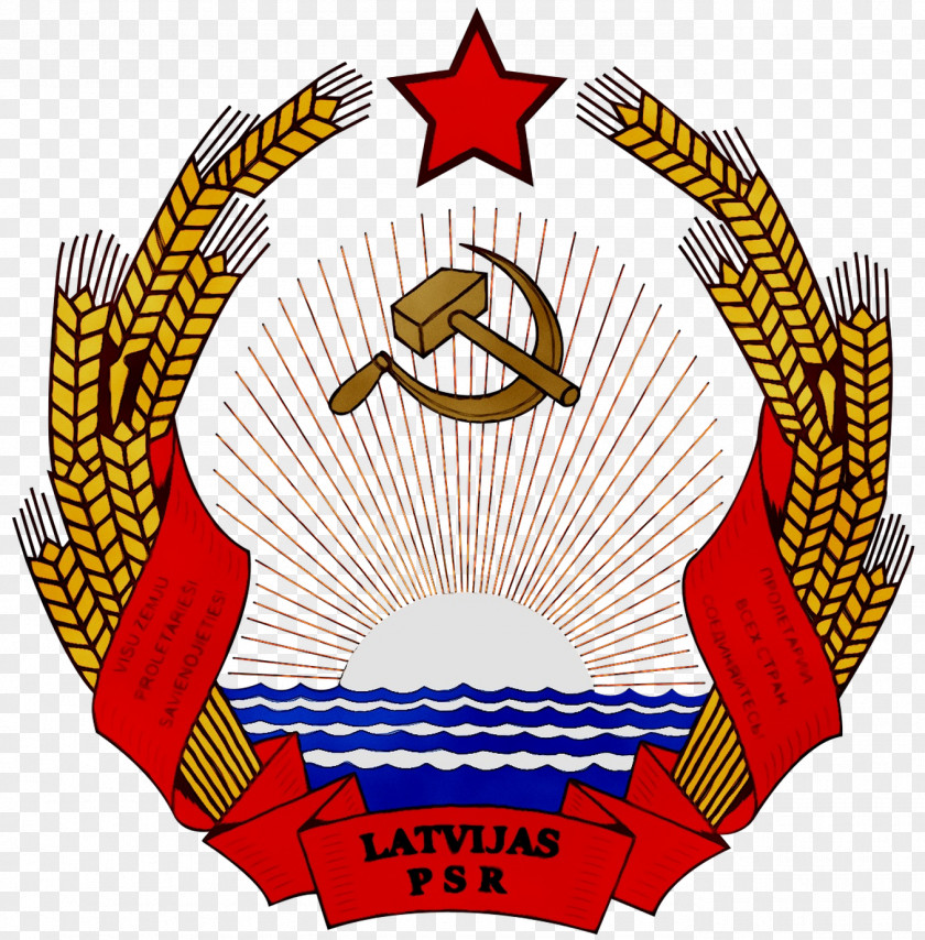 Emblem Of The Latvian Soviet Socialist Republic Republics Union Coat Arms Latvia PNG