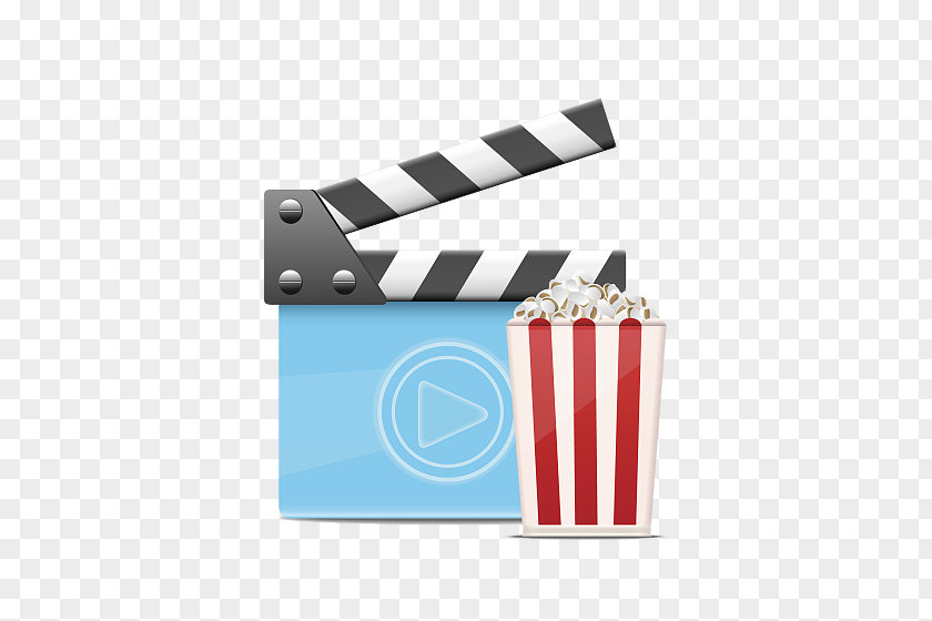 Blue Cartoon Cards And Popcorn Log Clapperboard Photography Film Cinema Illustration PNG