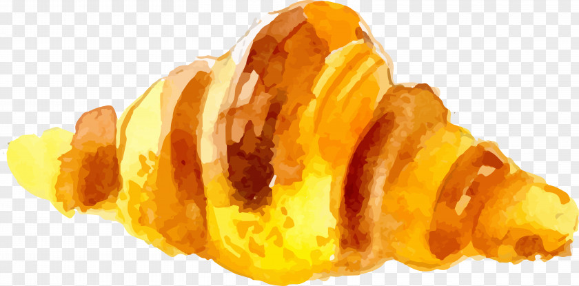 Cartoon Water Color Croissant Bakery Bread Picnic PNG