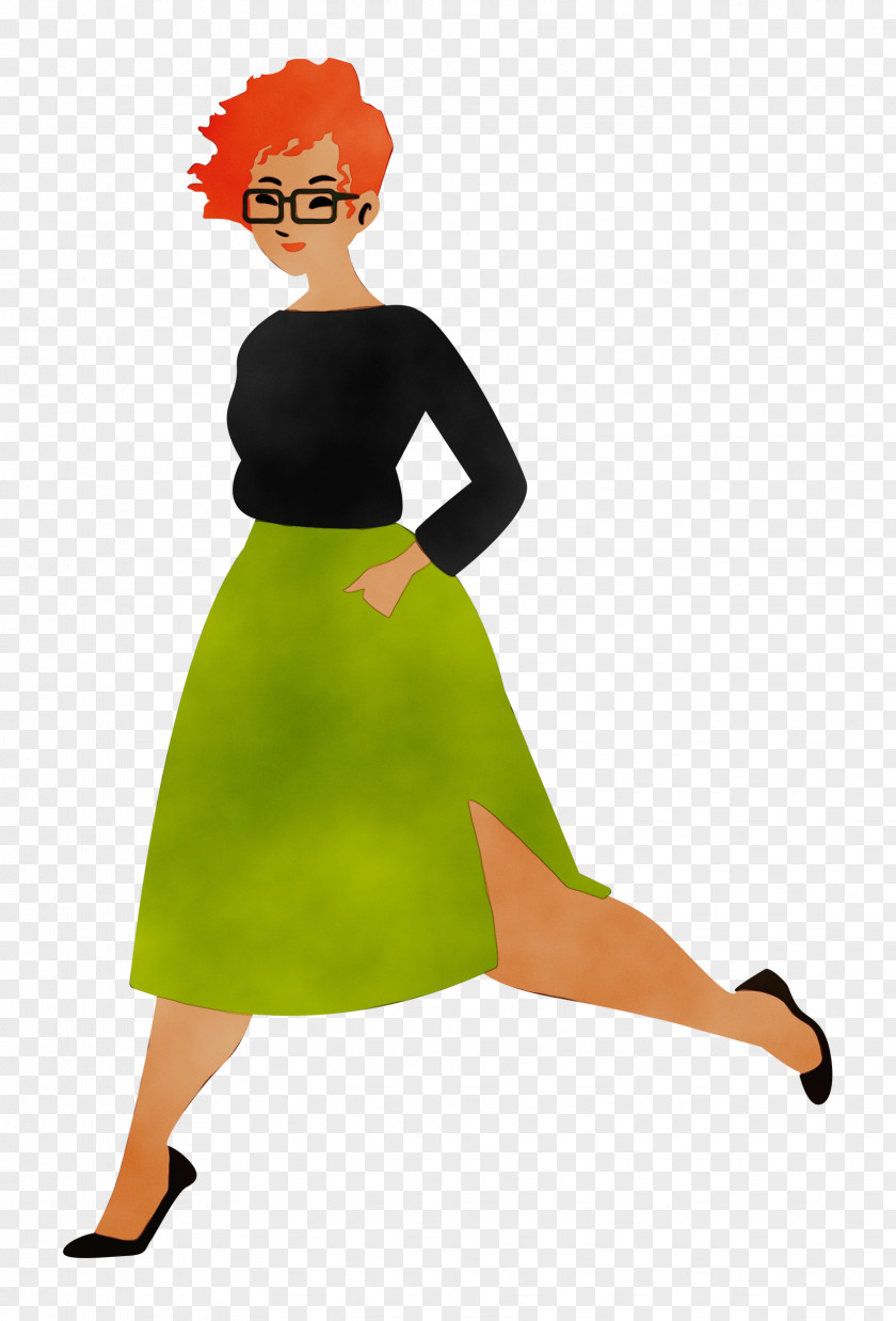 Joint Cartoon Green Dress Human Skeleton PNG