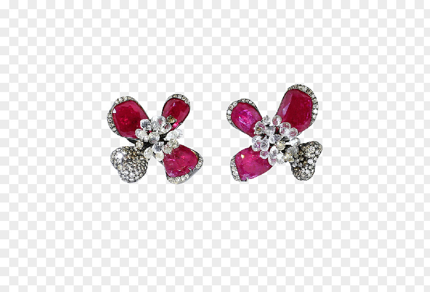 Natural Ruby Earrings Earring Gemstone Jewellery Diamond PNG