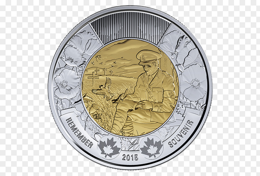 Canada Remembrance Day Coin In Flanders Fields Toonie Australian Two Dollar United States Two-dollar Bill PNG