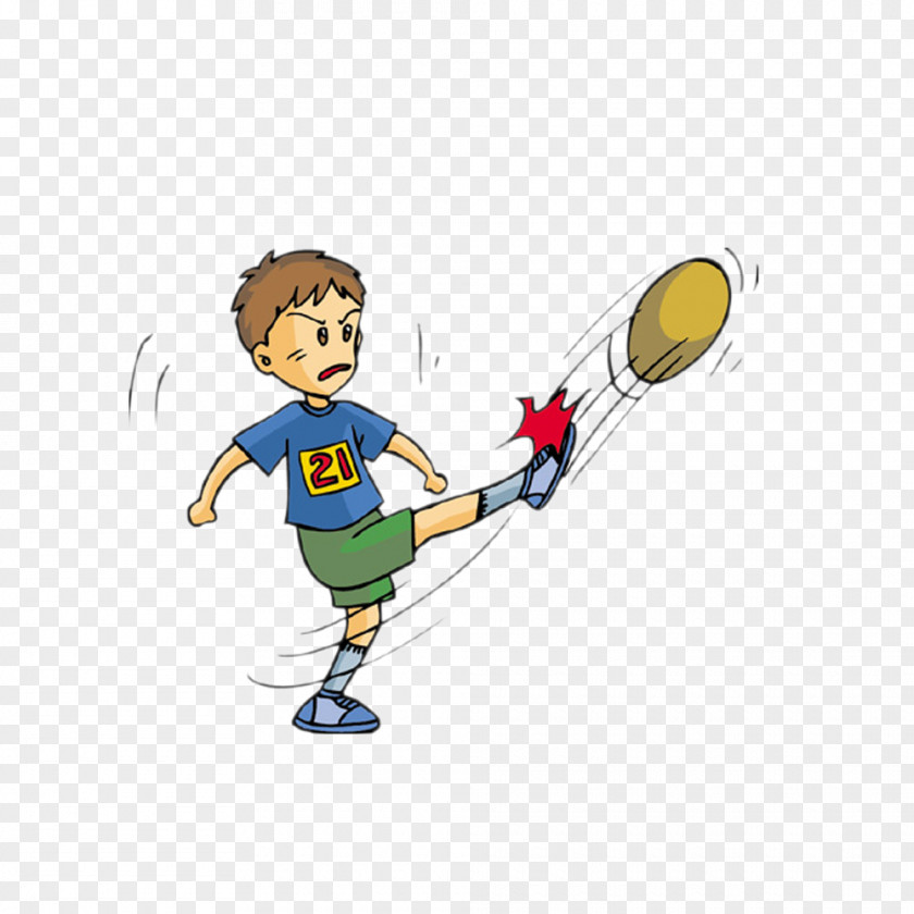 Football Cartoon Boy Illustration PNG