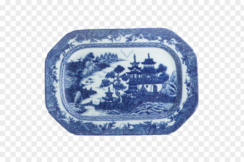 Blue Bough Plate Mottahedeh & Company Ham Table Platter PNG