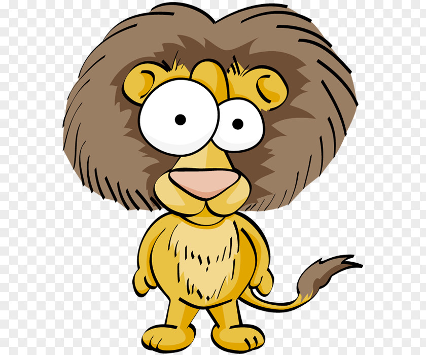 Lion Funny Animal Cartoon Drawing PNG