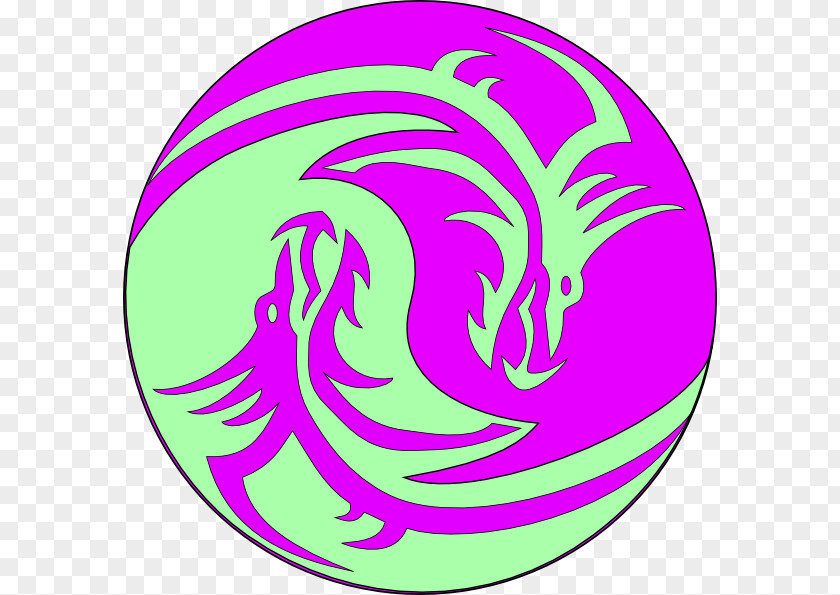 Purple Grape Logo White Dragon Chinese Black And Yin Yang PNG