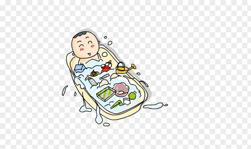 Cute Baby Bath Picture Material Pacifier Bathing Infant Child PNG