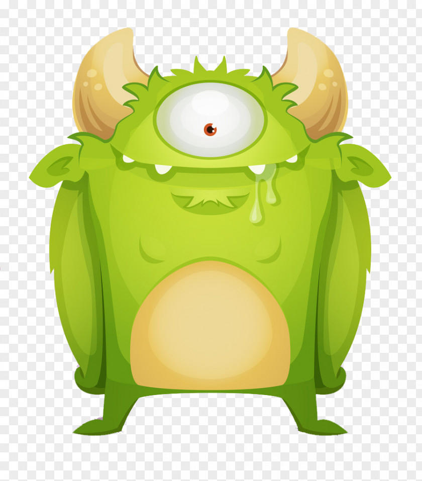 Monster Green Euclidean Vector PNG