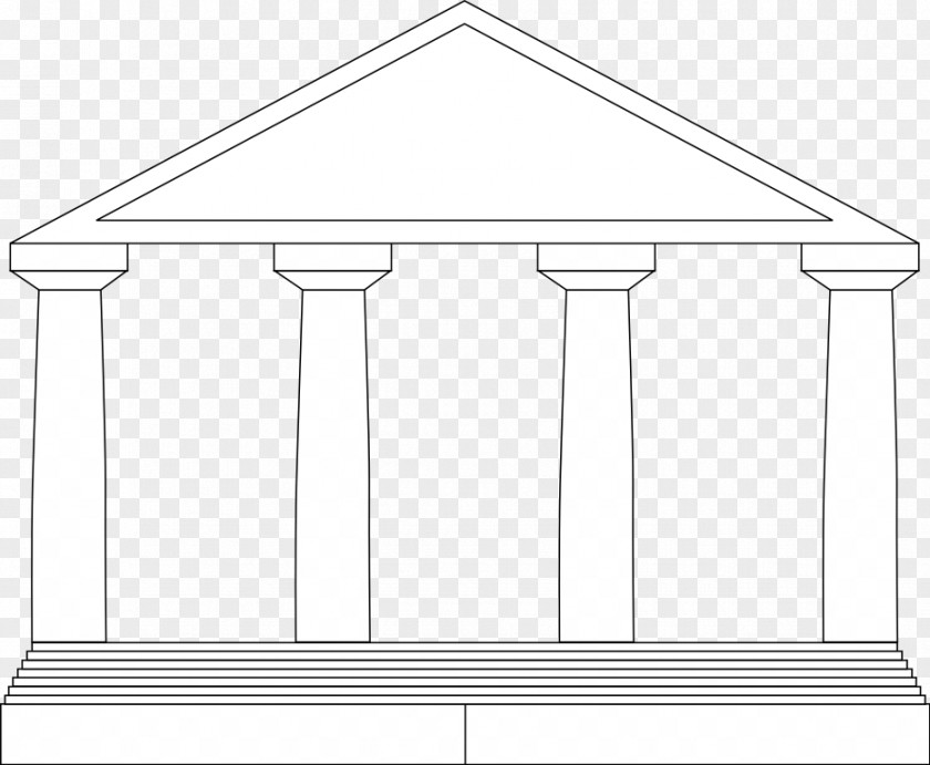 Temple Architecture Drawing Doric Order Structure Ancient Greek PNG