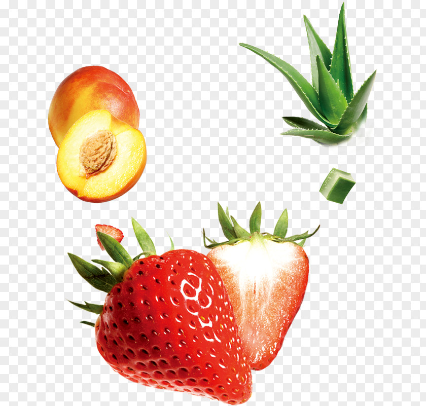 Strawberry Apricot Aloe Juice Fruit Salad PNG