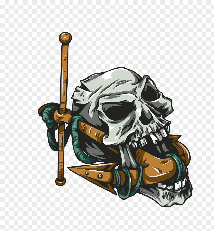 Vector Dark Creative Horror Skeleton Material Skull Cdr PNG