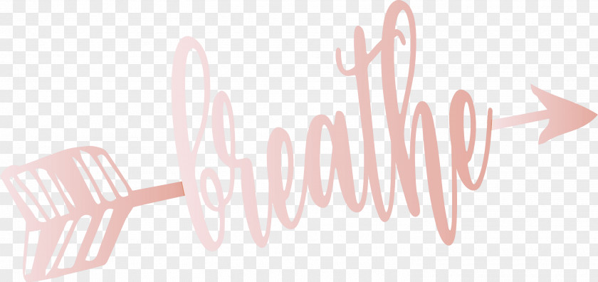Breathe Arrow With Cute Word PNG