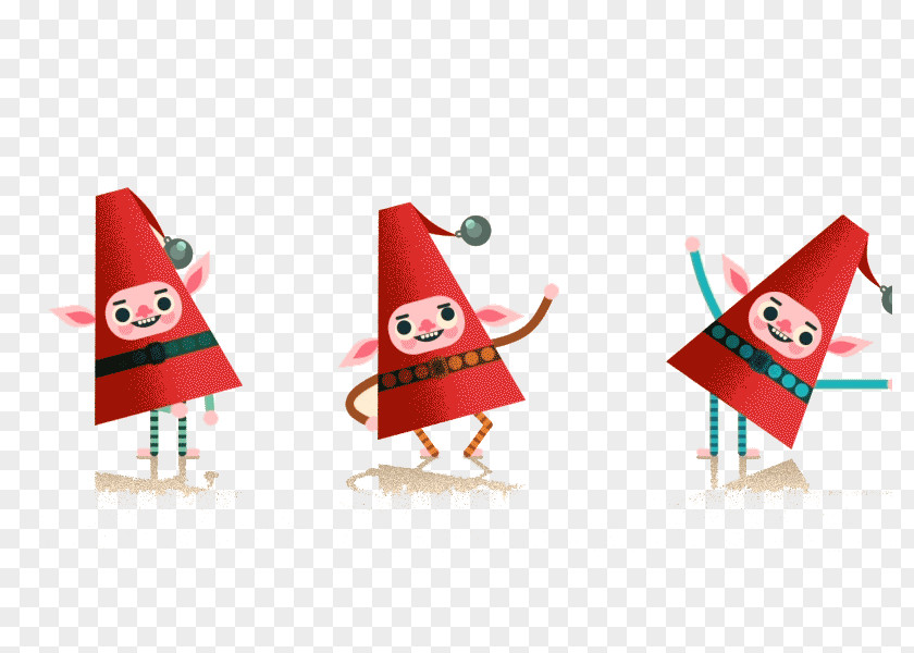 Red Hat Dance Animation Elf Illustration PNG