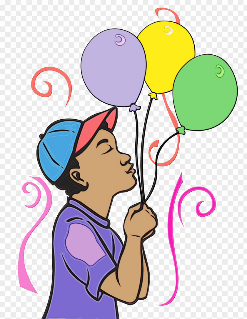 Balloon Cartoon Text Purple Line PNG
