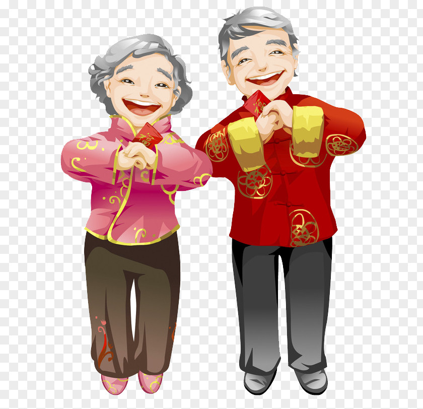 Happy Man Cartoon Chinese New Year Animation PNG