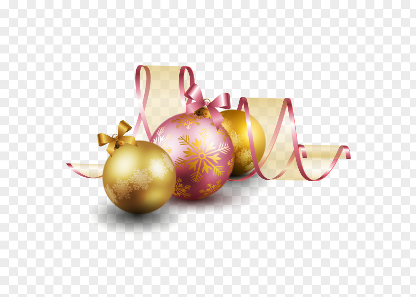 Vector Christmas Ribbon Ball Element PNG