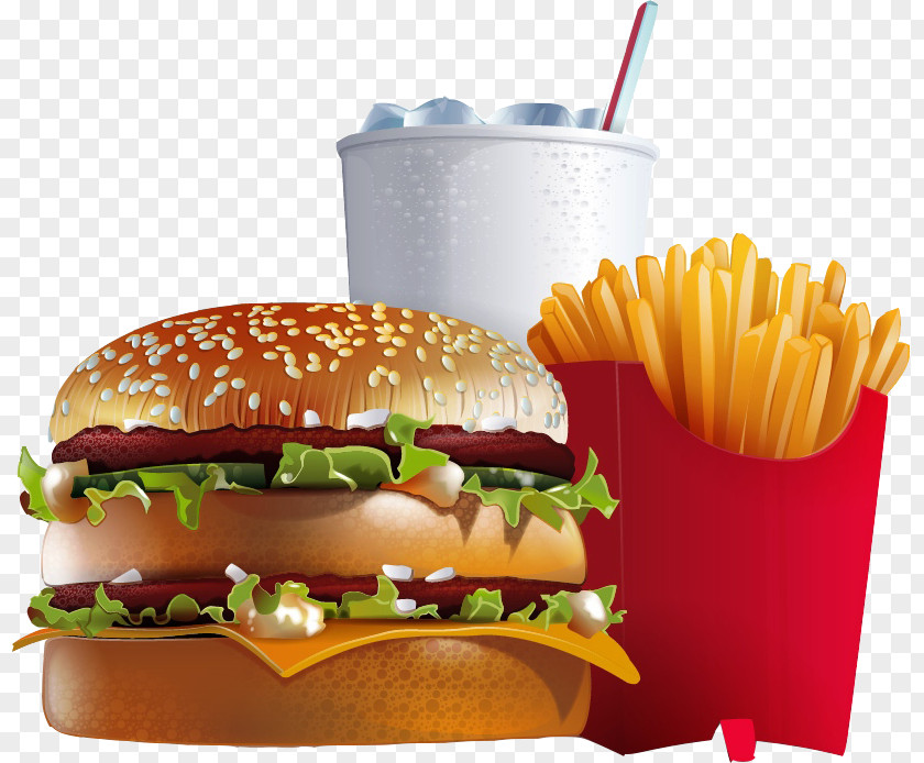 Junk Food Fast Hamburger Chicken Nugget French Fries PNG