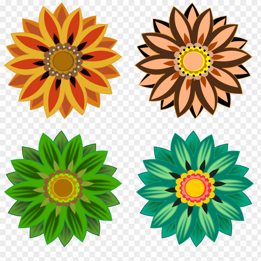 Open Flowers Clip Art PNG