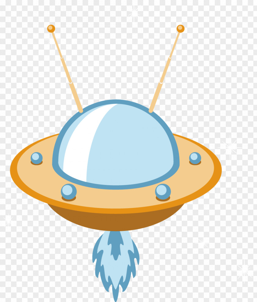 Orange UFO Spacecraft Drawing Cartoon Clip Art PNG