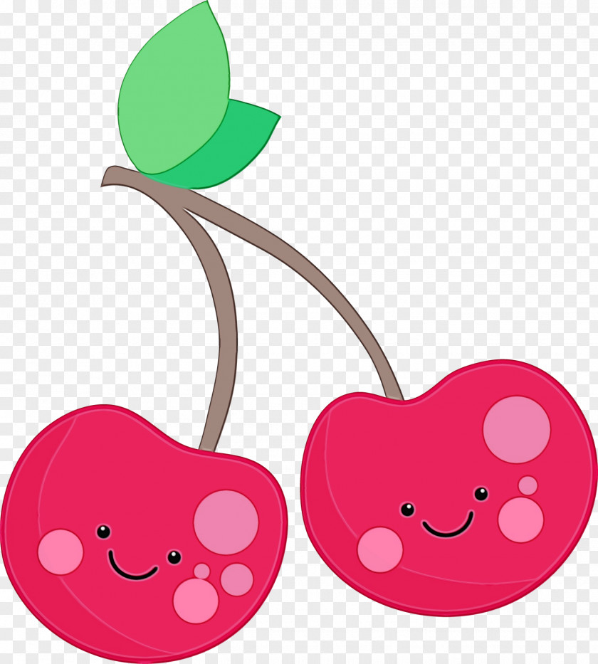 Smile Drupe Cherry Pink Clip Art Plant Fruit PNG