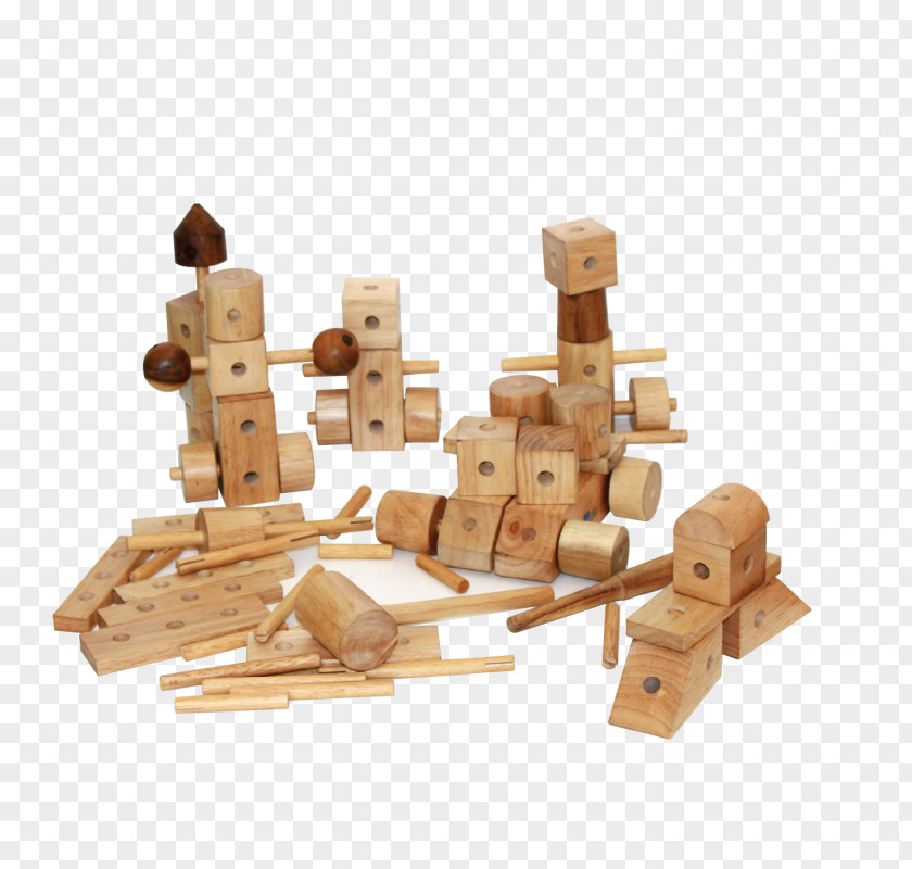 Wood Toy Block Architectural Engineering Construction Set PNG