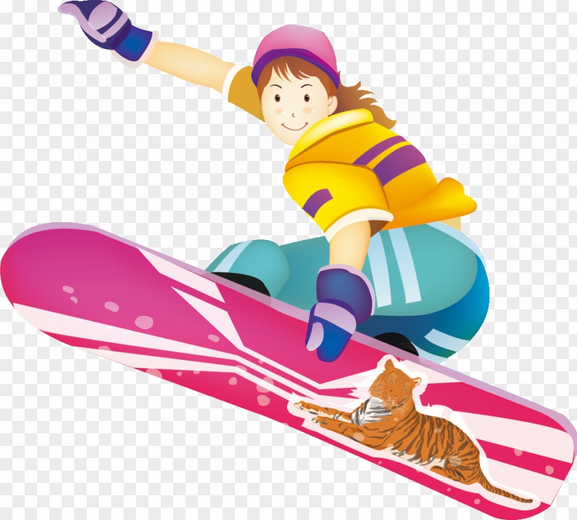 Skiing Snowboarding Illustrator PNG