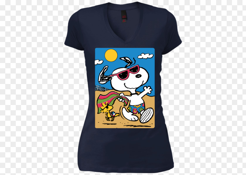 Summer T-shirt Snoopy Flying Ace Woodstock Long Beach Peanuts PNG
