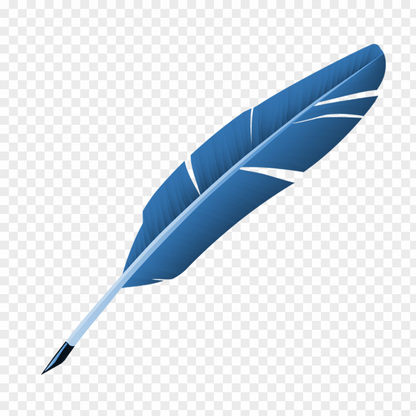 Blue Feather Quill Pen PNG