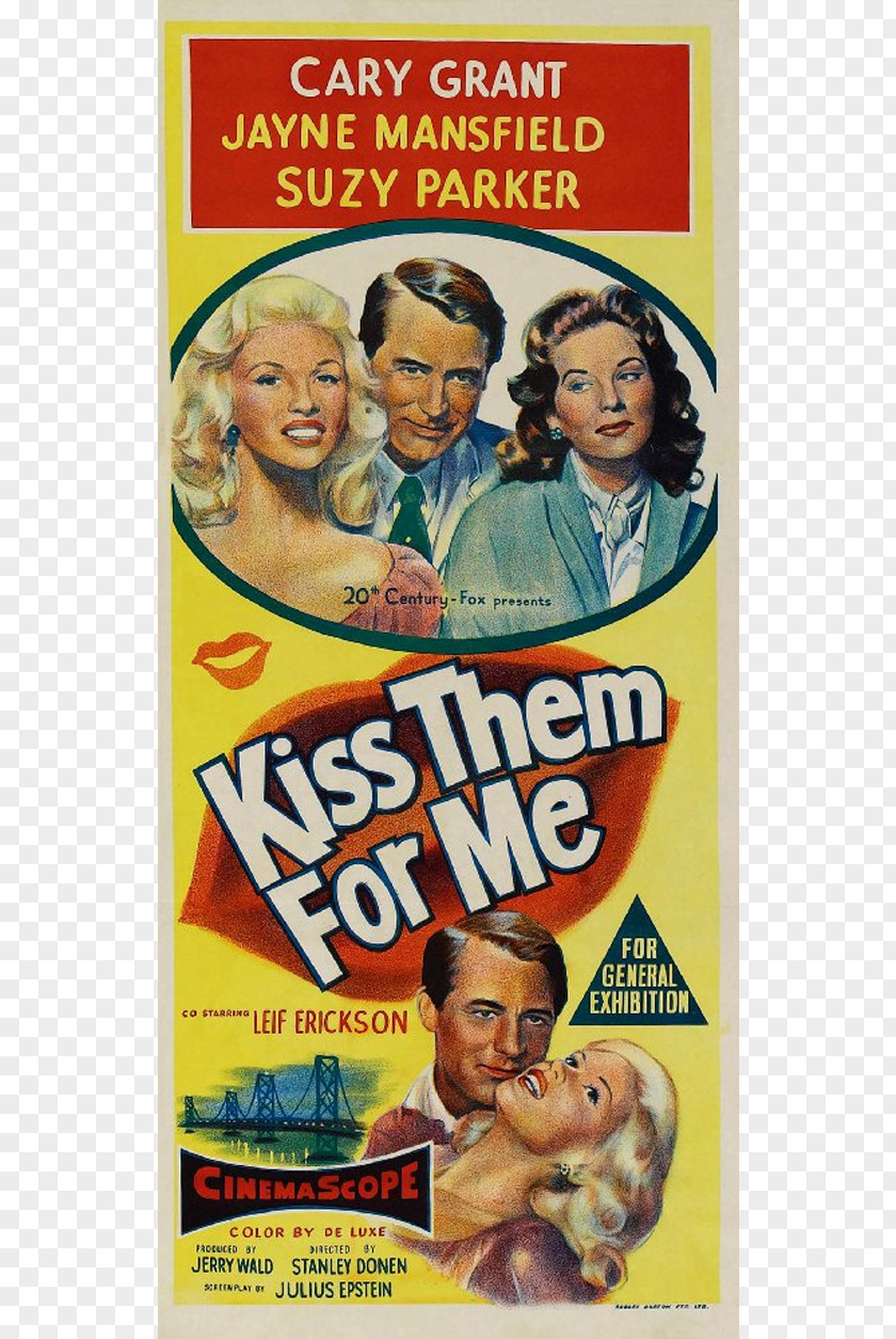 Kissing Suzy Kolber Cary Grant Jayne Mansfield Kiss Them For Me Parker Film PNG