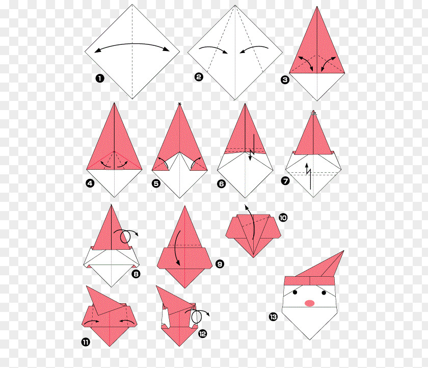 Santa Claus Origami Père Noël Paper Christmas PNG