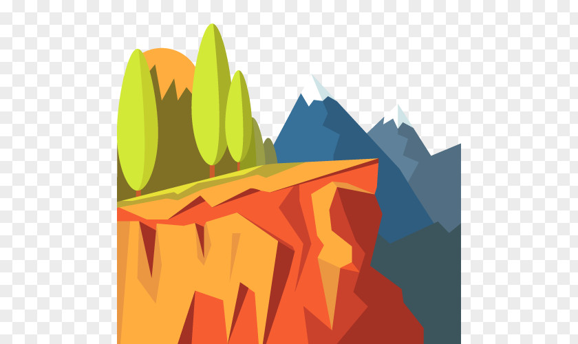 Vector Cliff Scenery Euclidean Landscape Download Illustration PNG