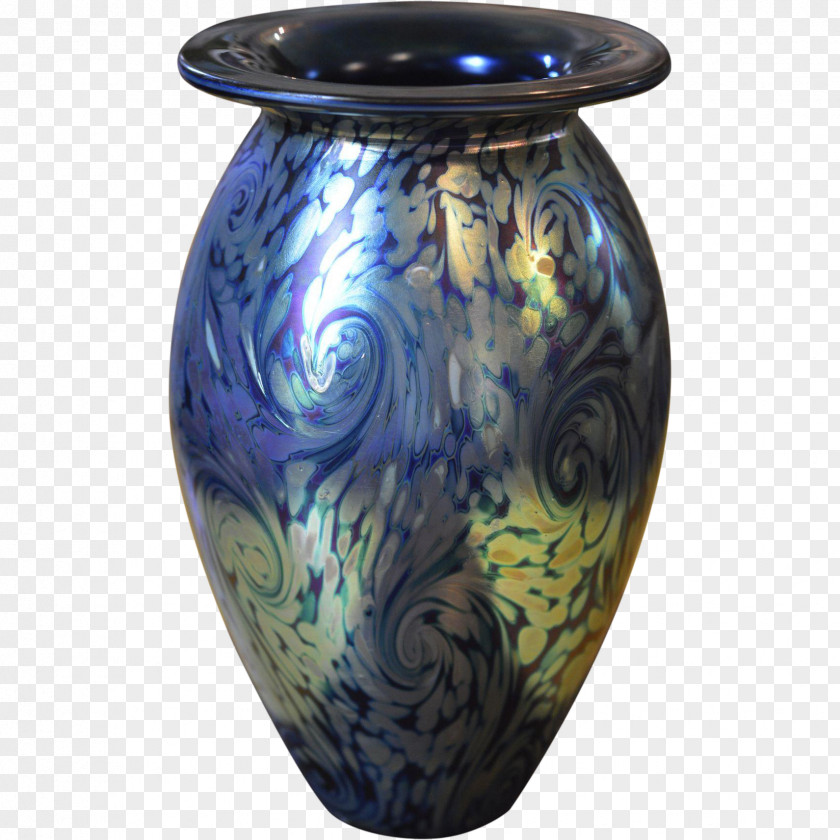 Glass Vase Ceramic Pottery Cobalt Blue Urn PNG