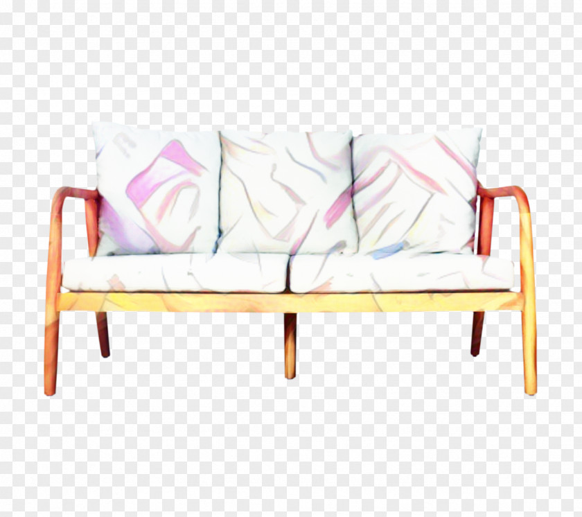 Loveseat Studio Couch Wood Table Frame PNG