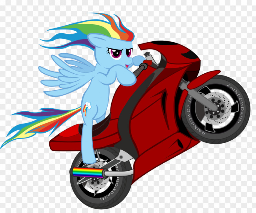 Motorcycle Cartoon Rainbow Dash Wheelie DeviantArt PNG