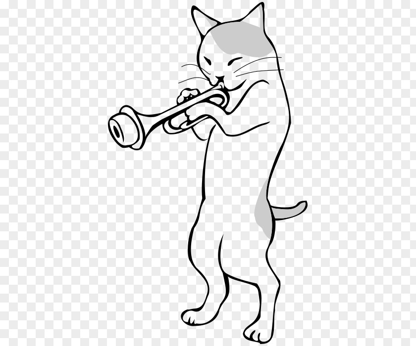 Cat Clip Art Coloring Book Trumpet Drawing PNG