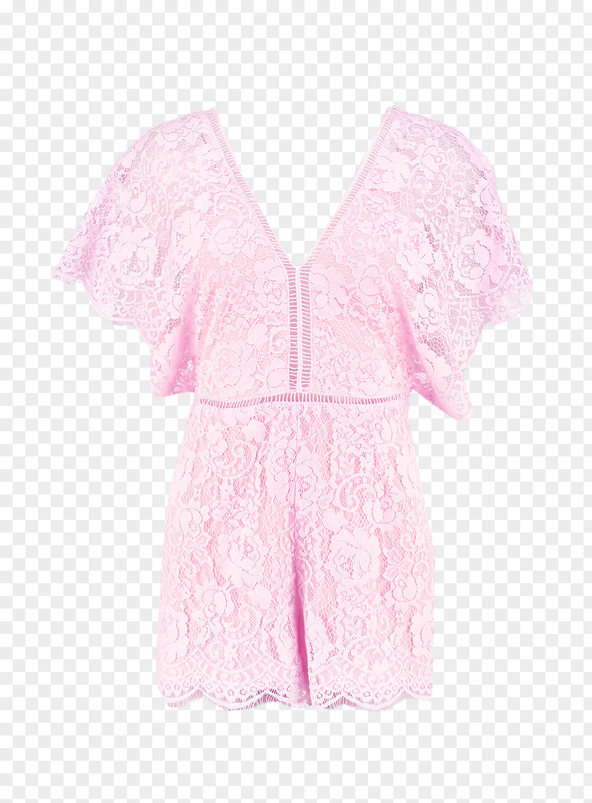 Dress Shoulder Sleeve Nightwear Blouse Pink M PNG