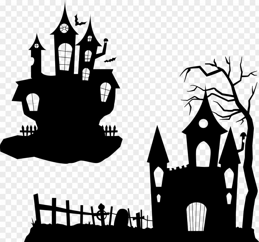 Halloween Haunted House Costume Wedding Invitation Ghost Party PNG