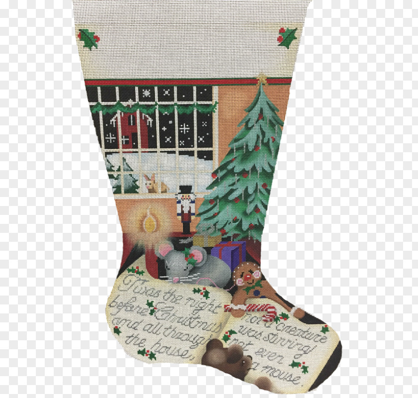 Hand-painted Owl Christmas Stockings Ornament Decoration A Visit From St. Nicholas PNG