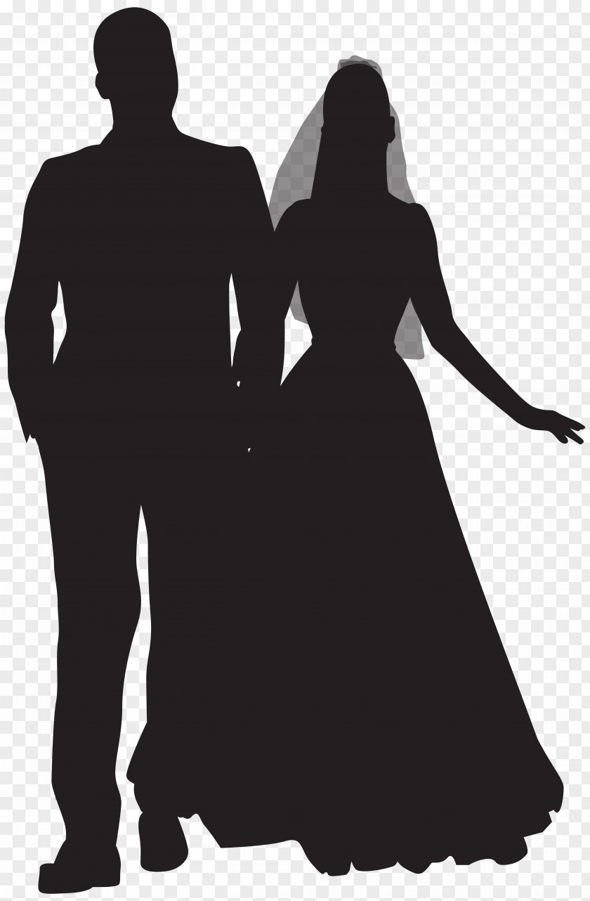 Wedding Couple Silhouette Clip Art PNG