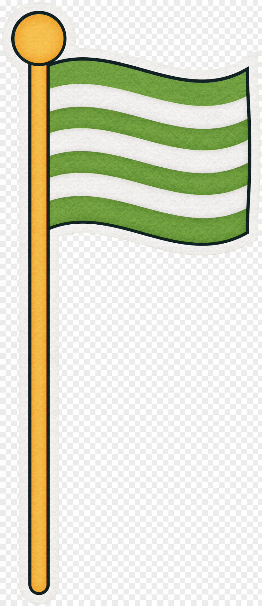 Cartoon Green Stripes Flag PNG