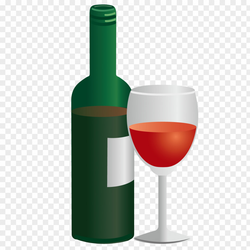 Fine Wine Bottle And Glass Red Grape PNG