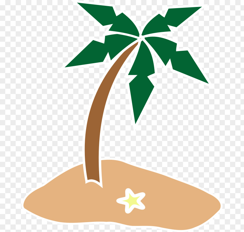 Green Cartoon Bent Coconut Tree Arecaceae Clip Art PNG