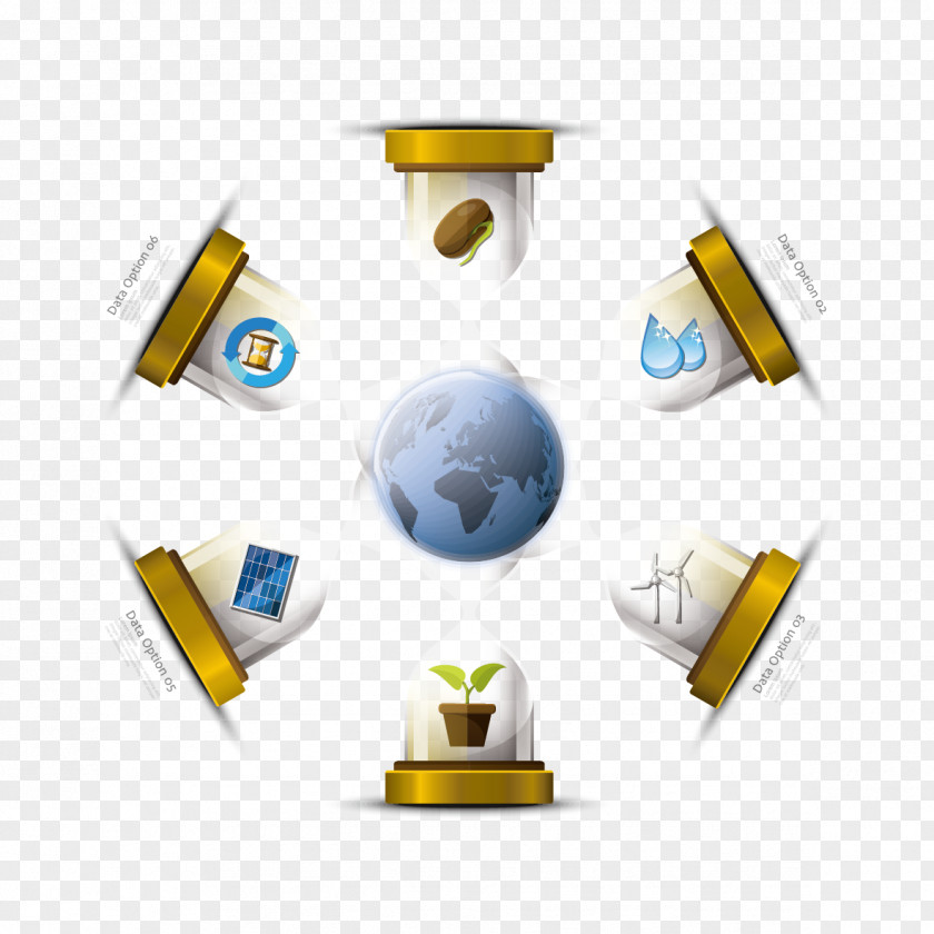 Hourglass And Earth Euclidean Vector Ecology Illustration PNG