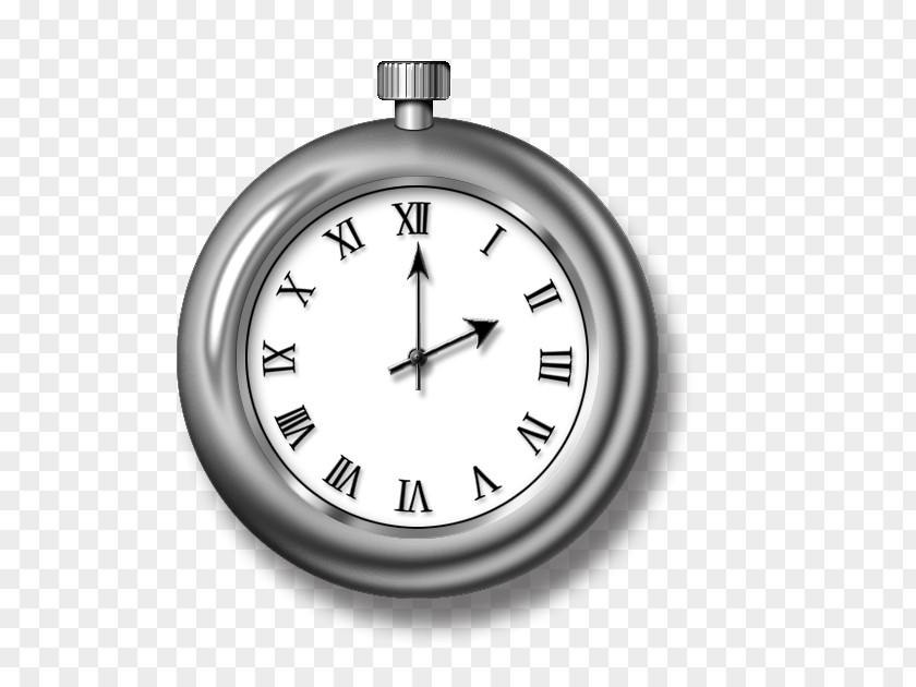 Silver Clock Pocket Watch Mido PNG