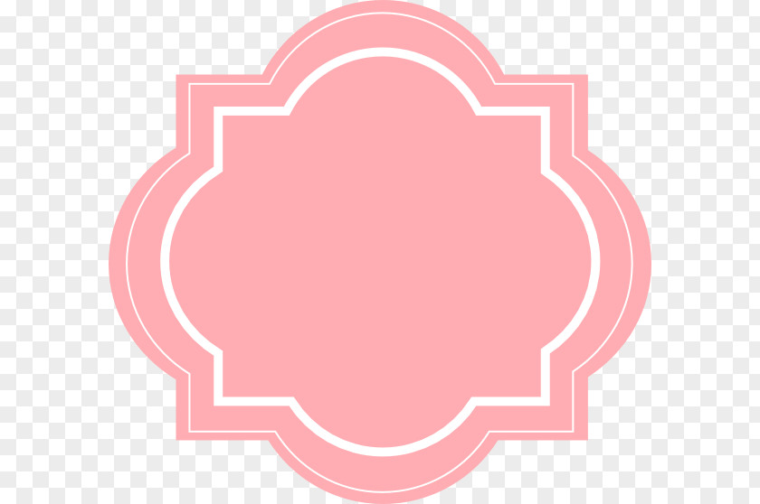 Blush Floral Label Sticker Clip Art PNG
