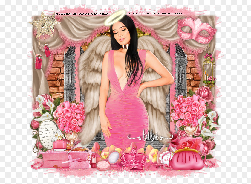 Design Floral Pink M Gown Beauty.m PNG