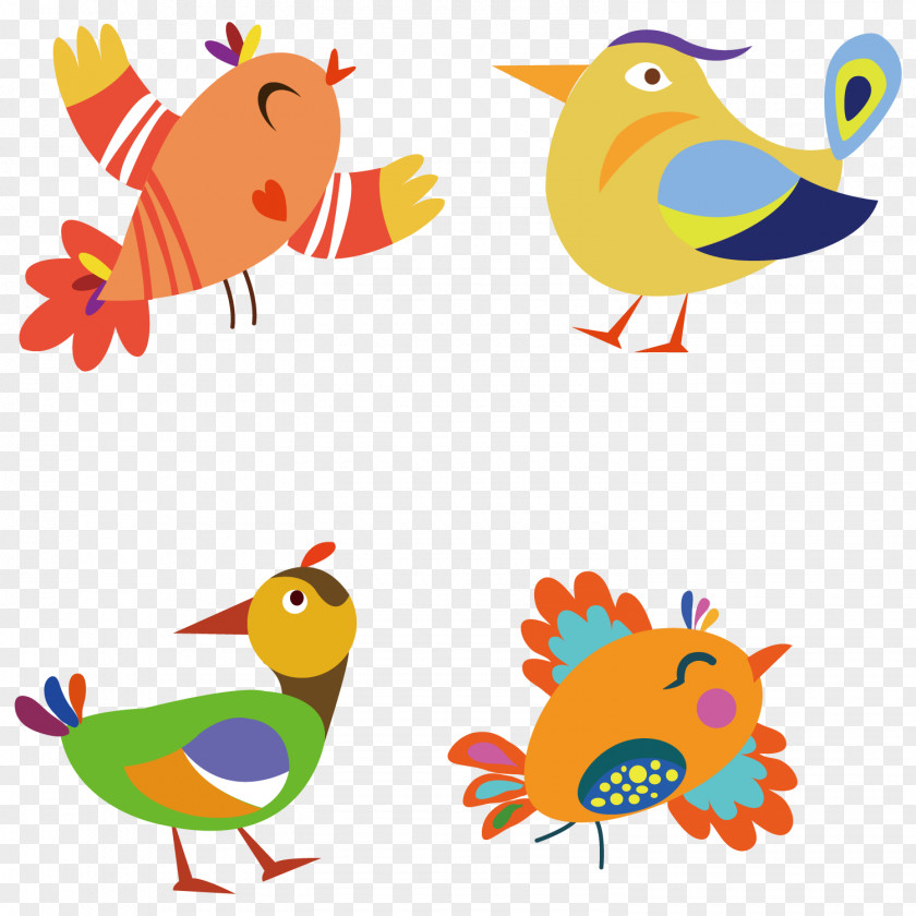 Colorful Birds Bird Clip Art PNG