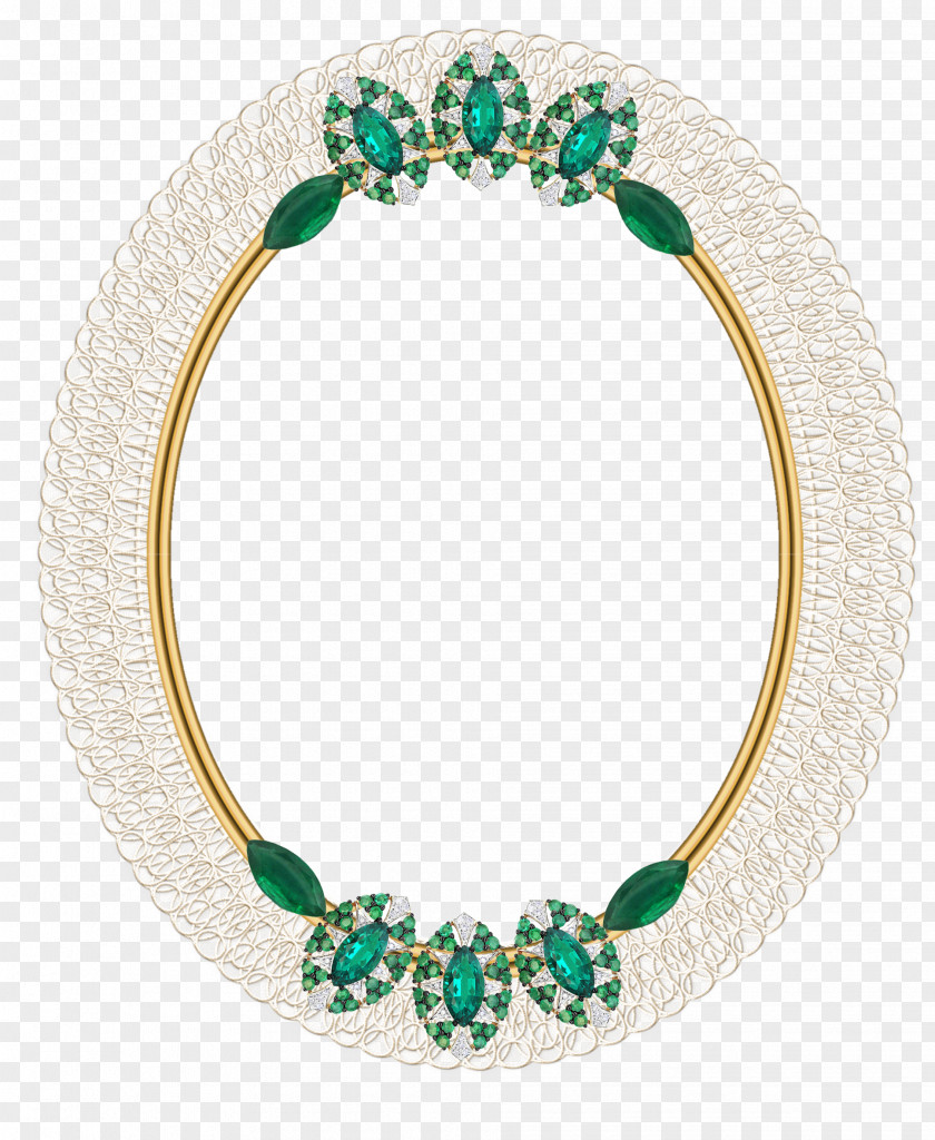 European-style Photo Frame Emerald Brooch Necklace Body Jewellery PNG